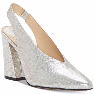 Vince Camuto Tashinta Silver Slingback Pumps